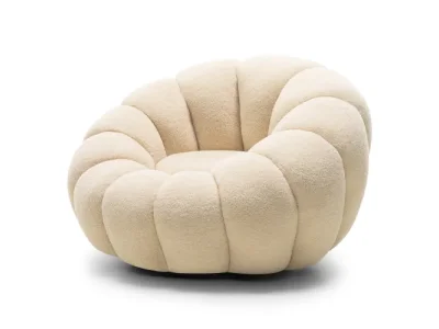 Detail produktu Dizajnové relaxačné kreslo VENEZIA 100 cm bouclé béžové