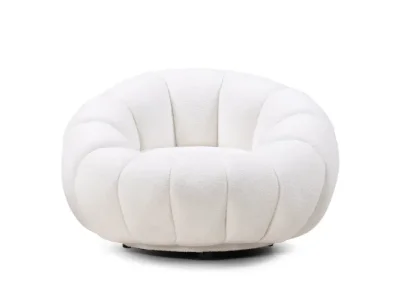 Detail produktu Dizajnové relaxačné kreslo VENEZIA 100 cm boucle biele