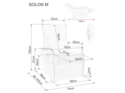 Detail produktu Elektrické polohovacie kreslo Solon Brego s masážou béžové