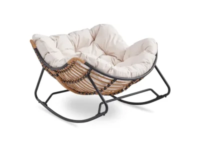 Houpací křeslo Elton béžové/černé