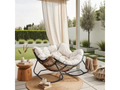 Detail produktu Houpací křeslo Elton béžové/černé