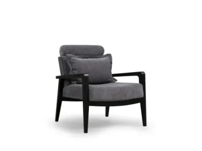 Kreslo Apollo z masívu sivé/čierne