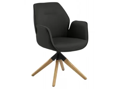 Kreslo Aura tmavosivá/hnedá