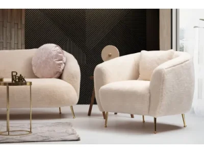 Detail produktu Kreslo Istiridey béžové/zlaté