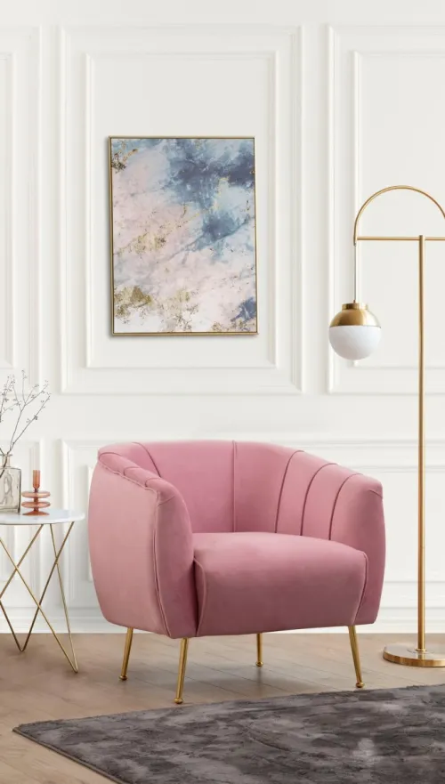 Kreslo Istiridey ružové/zlaté