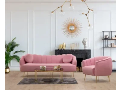 Detail produktu Kreslo Istiridey ružové/zlaté