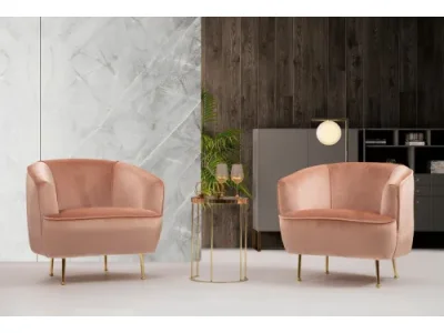 Detail produktu Kreslo Piccoli ružové/zlaté