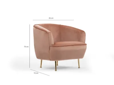 Detail produktu Kreslo Piccoli ružové/zlaté