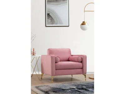 Kreslo Rome ružové/zlaté