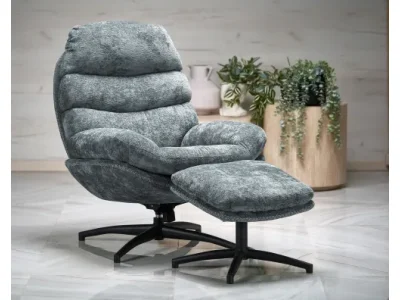 Kreslo s podnožkou Dario modré