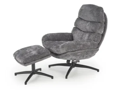 Kreslo s podnožkou Dario popolavo sivé