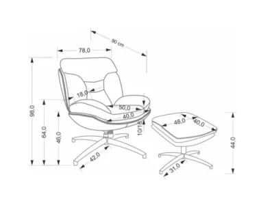 Detail produktu Kreslo s podnožkou Kronos béžové