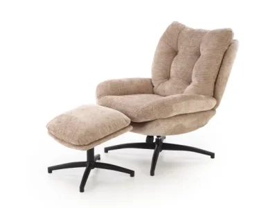 Kreslo s podnožkou Pesto béžové