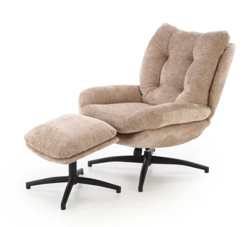 Kreslo s podnožkou Pesto béžové