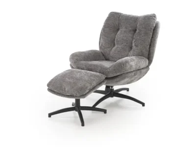 Kreslo s podnožkou Pesto popolavo sivé