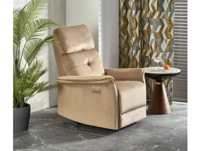 Kreslo Semir s elektrickým polohovaním a USB portom béžové