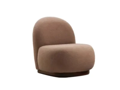 Detail produktu Kreslo Tina bouclé cappuccino/orech