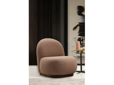 Detail produktu Kreslo Tina bouclé cappuccino/orech