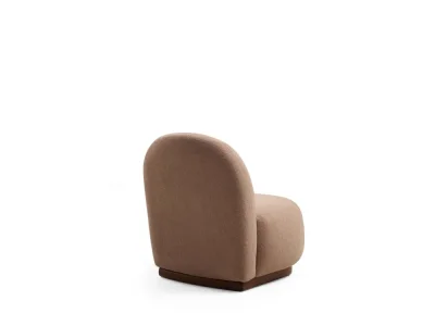 Detail produktu Kreslo Tina bouclé cappuccino/orech