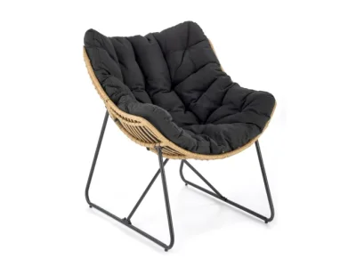 Kreslo WHISPER čierne/prírodné