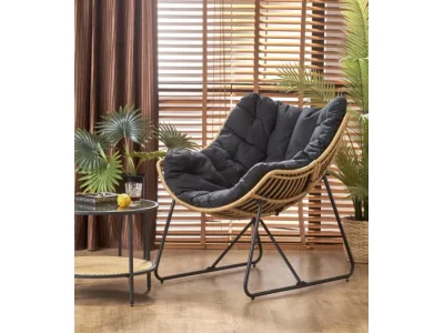 Detail produktu Kreslo WHISPER čierne/prírodné