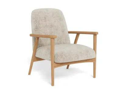 Lounge kreslo Auckland z masívu béžové/dub prírodný