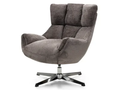 Otočné dizajnové kreslo Bolzano hnedo-sivé