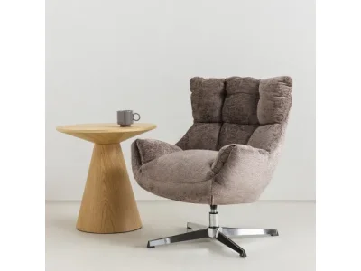 Detail produktu Otočné dizajnové kreslo Bolzano hnedo-sivé