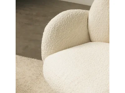 Detail produktu Otočné dizajnové kreslo Casablanca bouclé biele/čierne