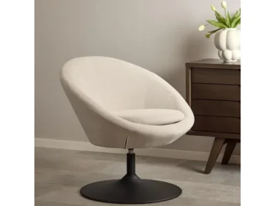 Otočné dizajnové kreslo Centrum béžové/čierne