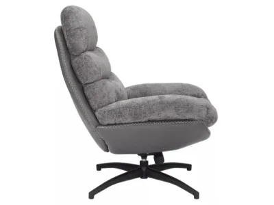 Detail produktu Otočné dizajnové relaxačné kreslo GISELLE sivé