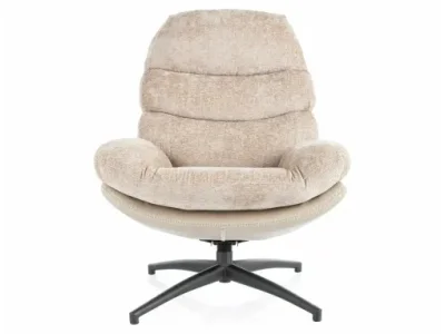 Detail produktu Otočné dizajnové relaxačné kreslo GISELLE staroružová/béžová