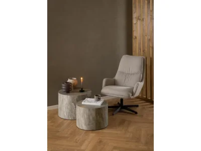 Otočné kreslo Bosley relaxačné béžové/čierne II