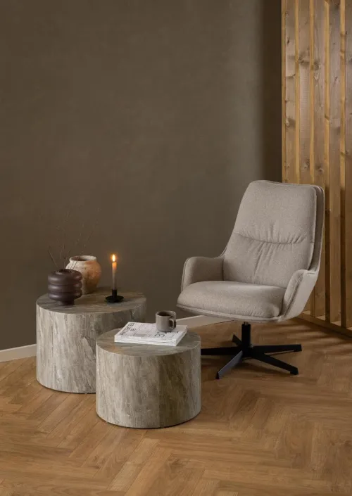Otočné kreslo Bosley relaxačné béžové/čierne II
