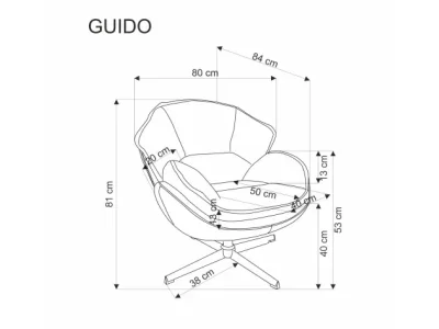 Detail produktu Otočné kreslo Guido béžové