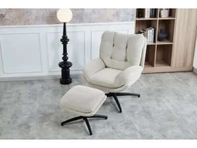 Detail produktu Otočné kreslo s podnožkou ROYAL béžové
