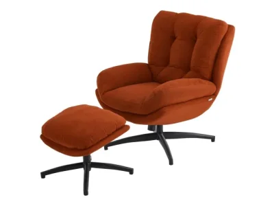 Otočné kreslo s podnožkou ROYAL medené