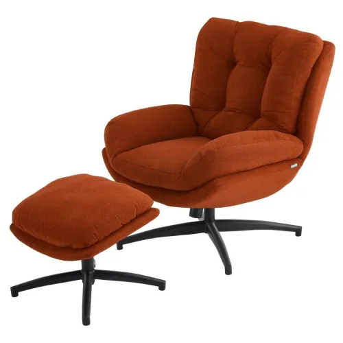 Otočné kreslo s podnožkou ROYAL medené