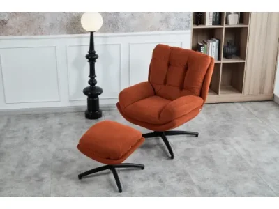 Detail produktu Otočné kreslo s podnožkou ROYAL medené