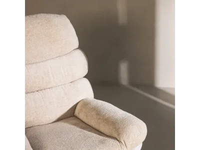 Detail produktu Otočné relaxačné kreslo PRIMA s podnožkou béžové