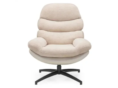 Detail produktu Otočné relaxačné kreslo PRIMA s podnožkou béžové
