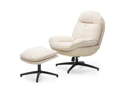 Detail produktu Otočné relaxačné kreslo VERANO s podnožkou béžové