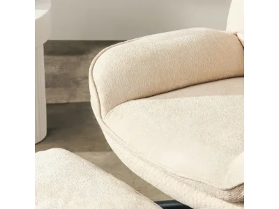 Detail produktu Otočné relaxačné kreslo VERANO s podnožkou béžové