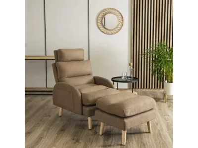 Detail produktu Polohovacie kreslo Henry s podnožkou hnedé