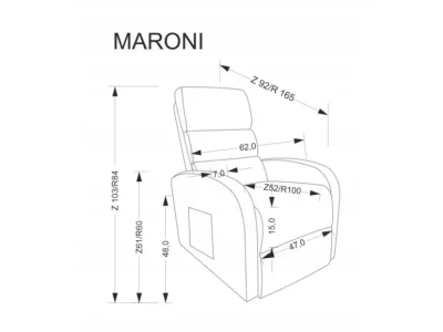 Detail produktu Polohovacie kreslo Maroni popolavo sivé