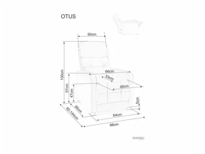 Detail produktu Polohovacie kreslo OTUS Velvet tmavobéžové