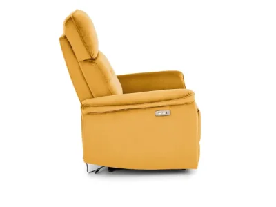 Detail produktu Polohovacie kreslo SEMIR s USB portom horčicové