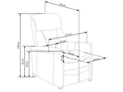 Detail produktu Polohovacie relaxačné kreslo Jordi sivé