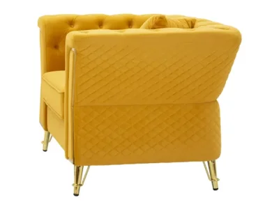 Detail produktu Zamatové kreslo Emy horčicové