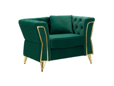 Zamatové kreslo Emy zelené